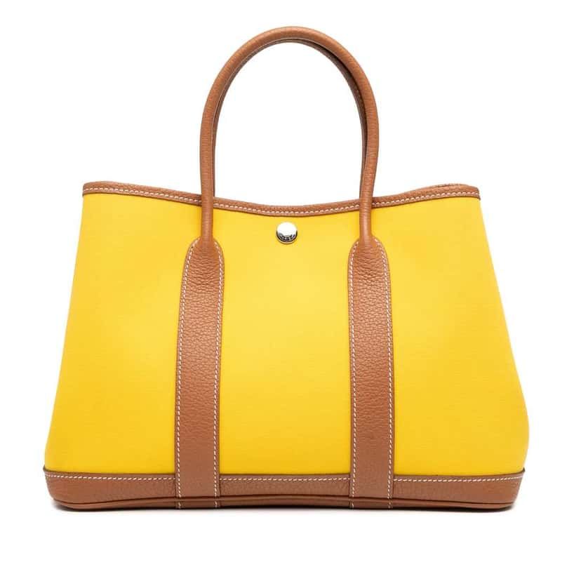 Hermès Toile and Negonda Garden Party 30 Yellow Canvas Good condition - Front View