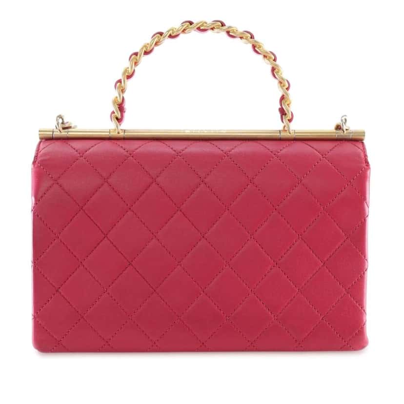 Chanel Medium Quilted Lambskin La Parisienne Flap Pink Leather Good condition - Inside View