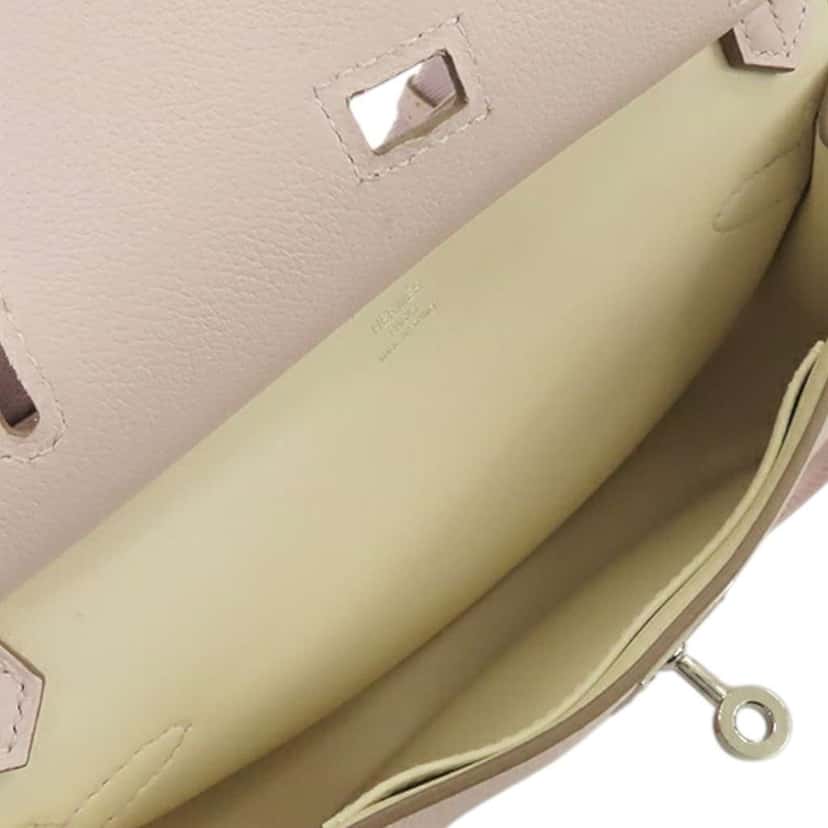 Hermès Mini Evercolor Jypsiere Pink Leather Good condition - Back View