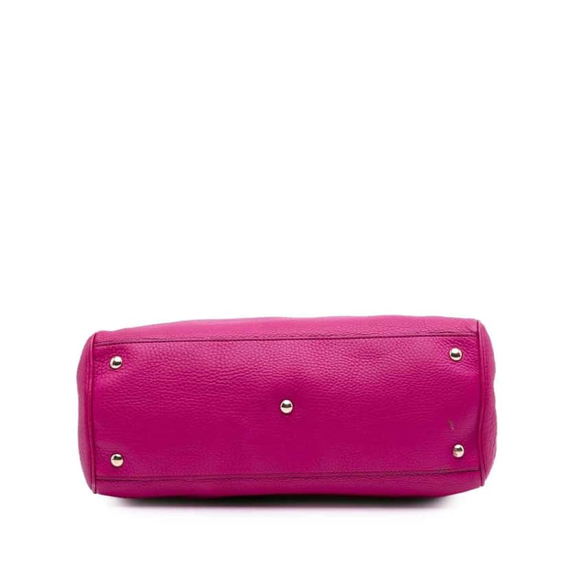 Gucci Medium Calfskin Bamboo Shopper Satchel Pink Leather Good condition - Inside View
