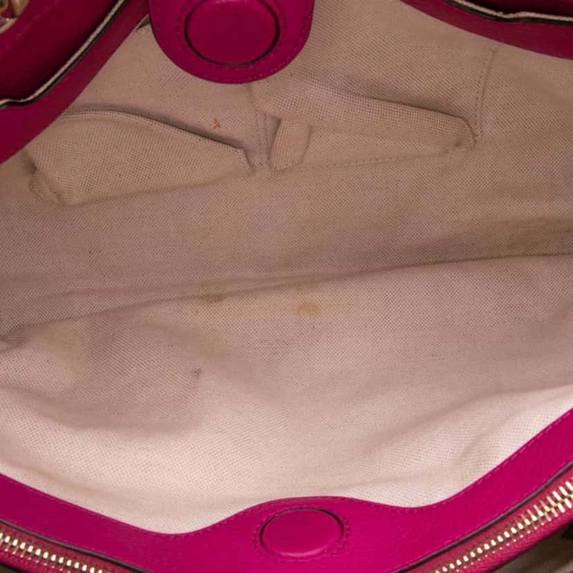 Gucci Medium Calfskin Bamboo Shopper Satchel Pink Leather Good condition - Model View