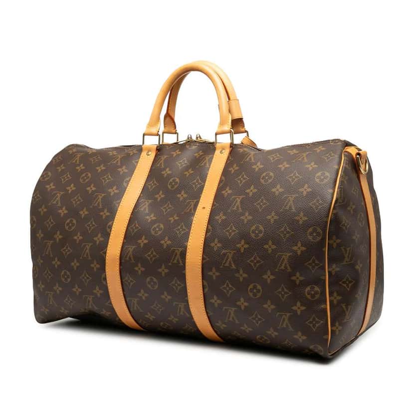 Louis Vuitton Monogram Keepall Bandouliere 50 Brown Good condition - Back View