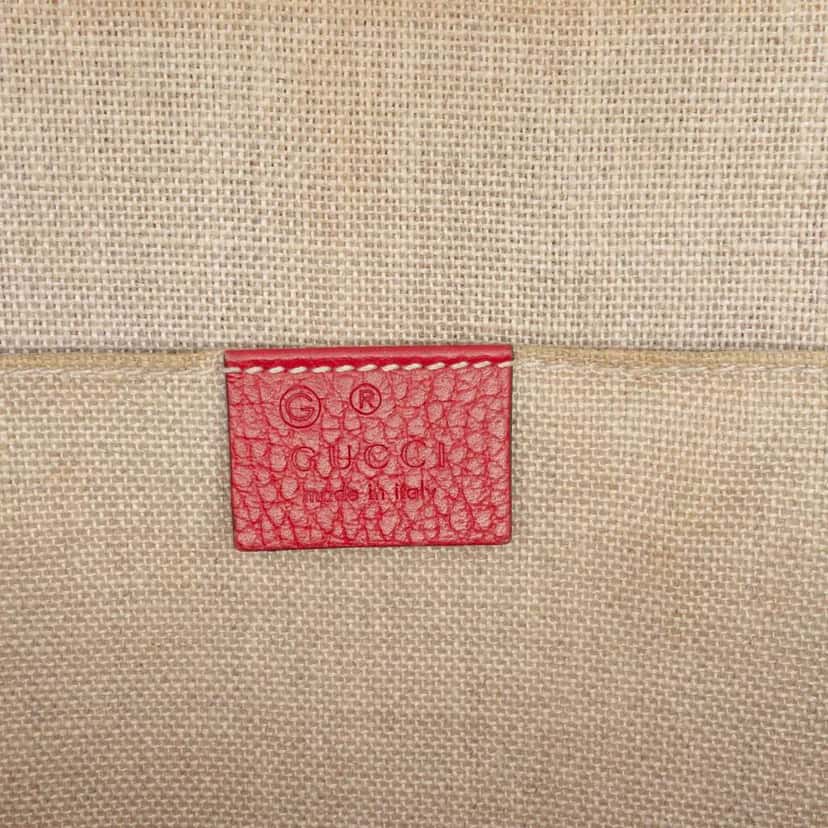Gucci Mini Leather GG Charm Dome Satchel Red Leather Good condition - Box View
