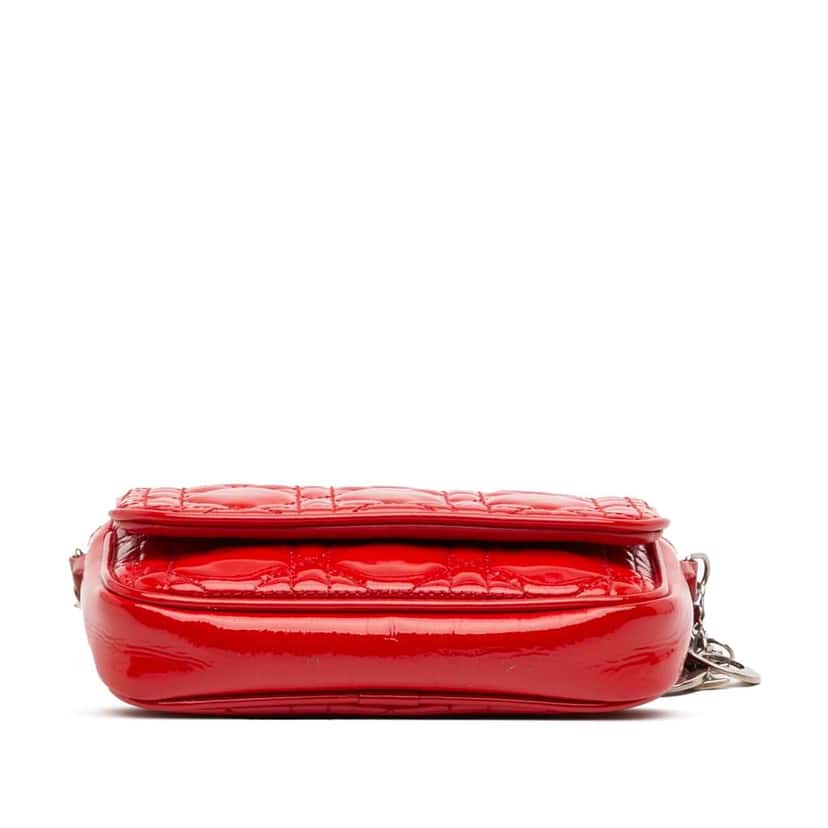 Dior Patent Cannage Chain Flap Red Leather Good condition - Inside View