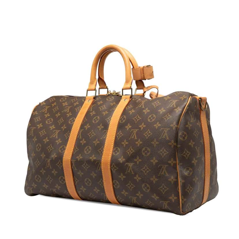 Louis Vuitton Monogram Keepall Bandouliere 45 Brown Good condition - Back View