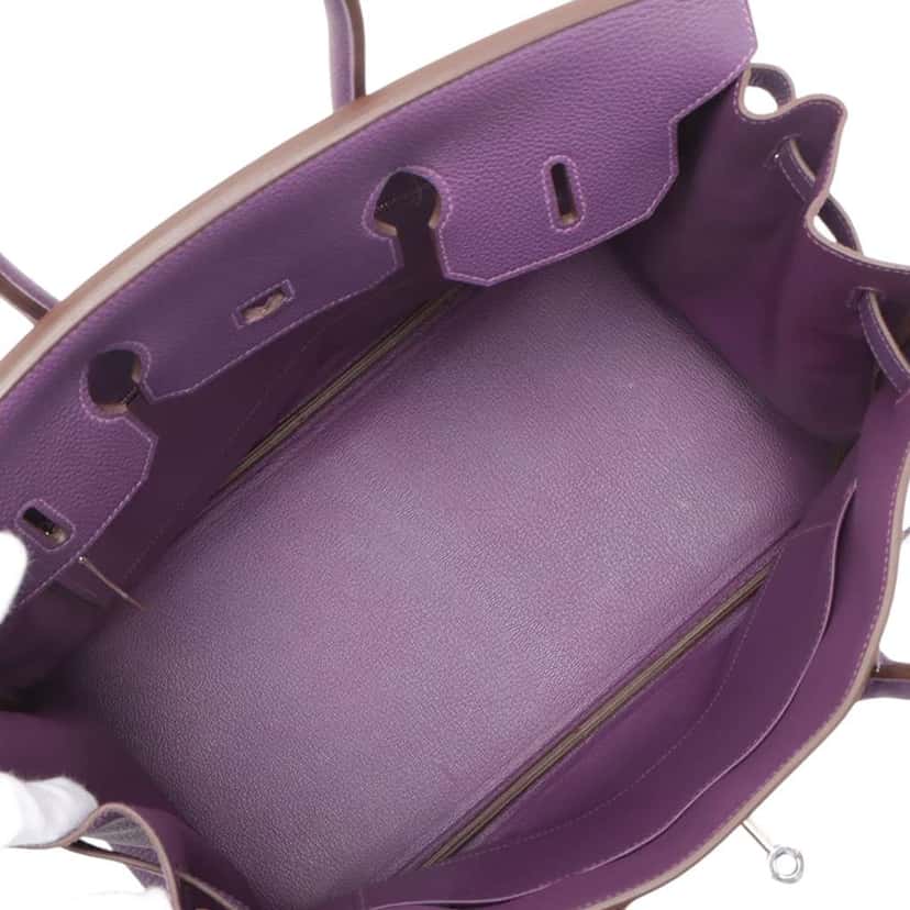 Hermès Togo Birkin Retourne 35 Purple Leather Good condition - Inside View