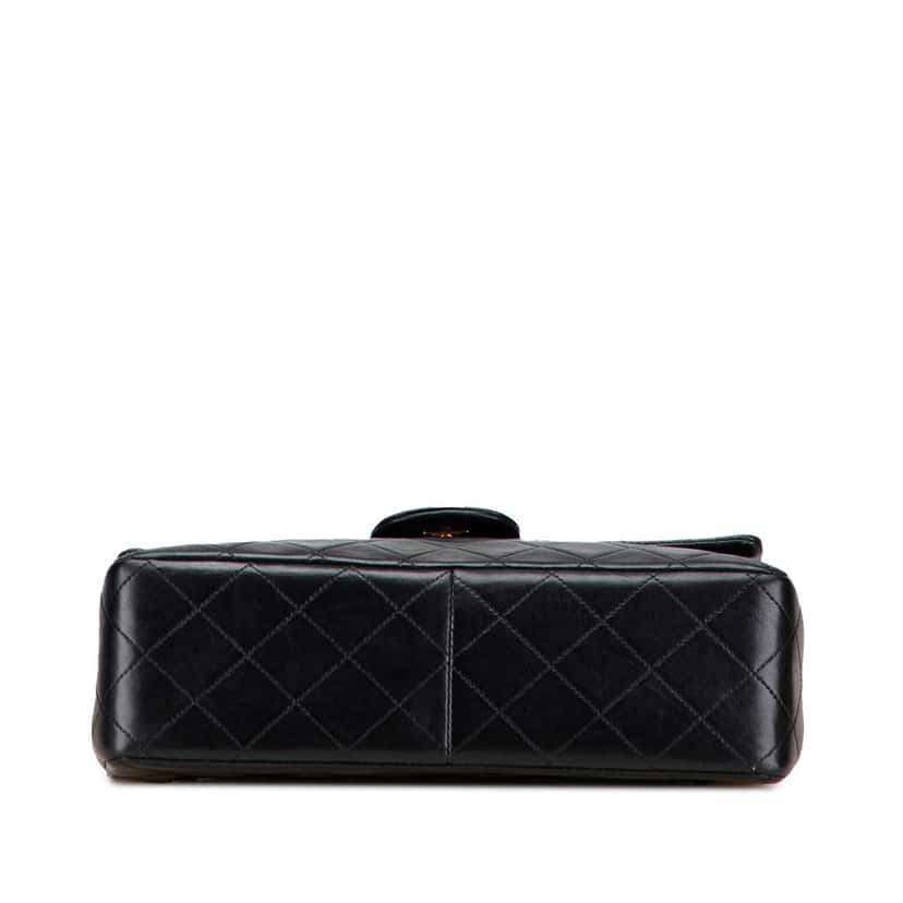 Chanel Medium Tall Classic Lambskin Double Flap Black Leather Good condition - Inside View