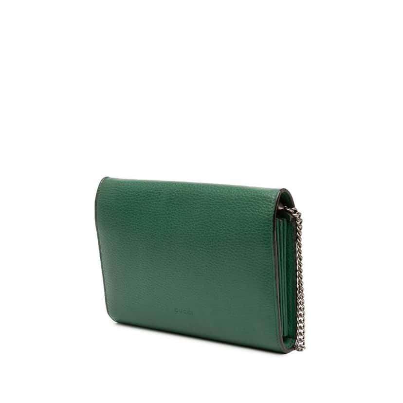 Gucci Leather Dionysus Wallet on Chain Green Leather Good condition - Back View
