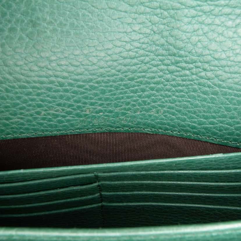 Gucci Leather Dionysus Wallet on Chain Green Leather Good condition - Box View