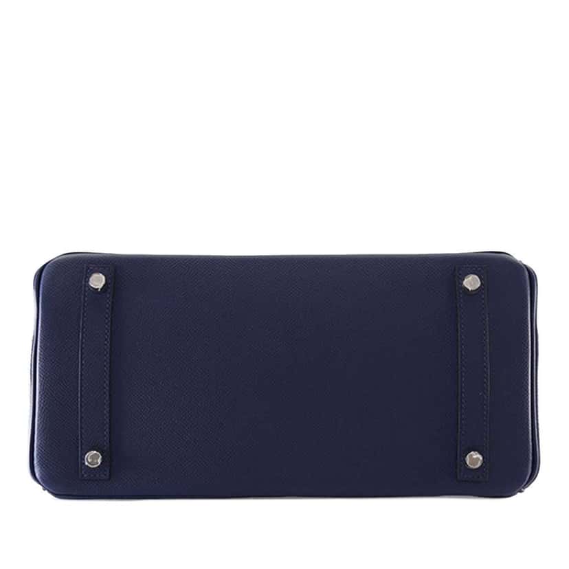 Hermès Epsom Birkin Retourne 30 Blue Leather Good condition - Inside View