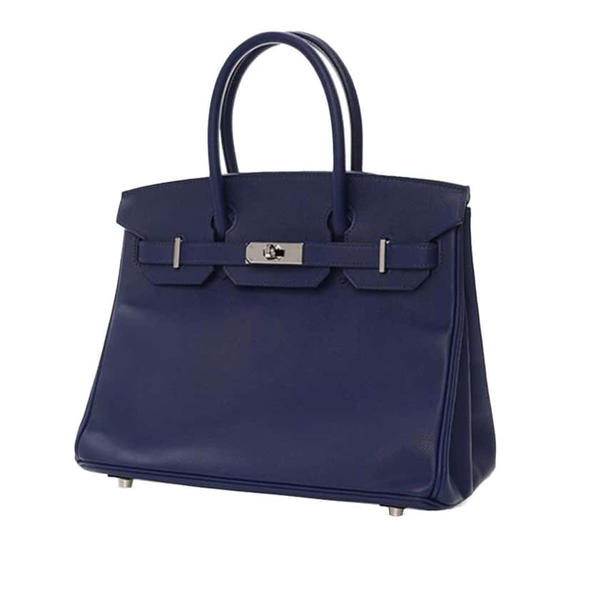 Hermès Epsom Birkin Retourne 30 Blue Leather Good condition - Model View