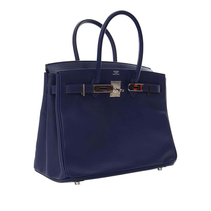 Hermès Epsom Birkin Retourne 30 Blue Leather Good condition - Box View