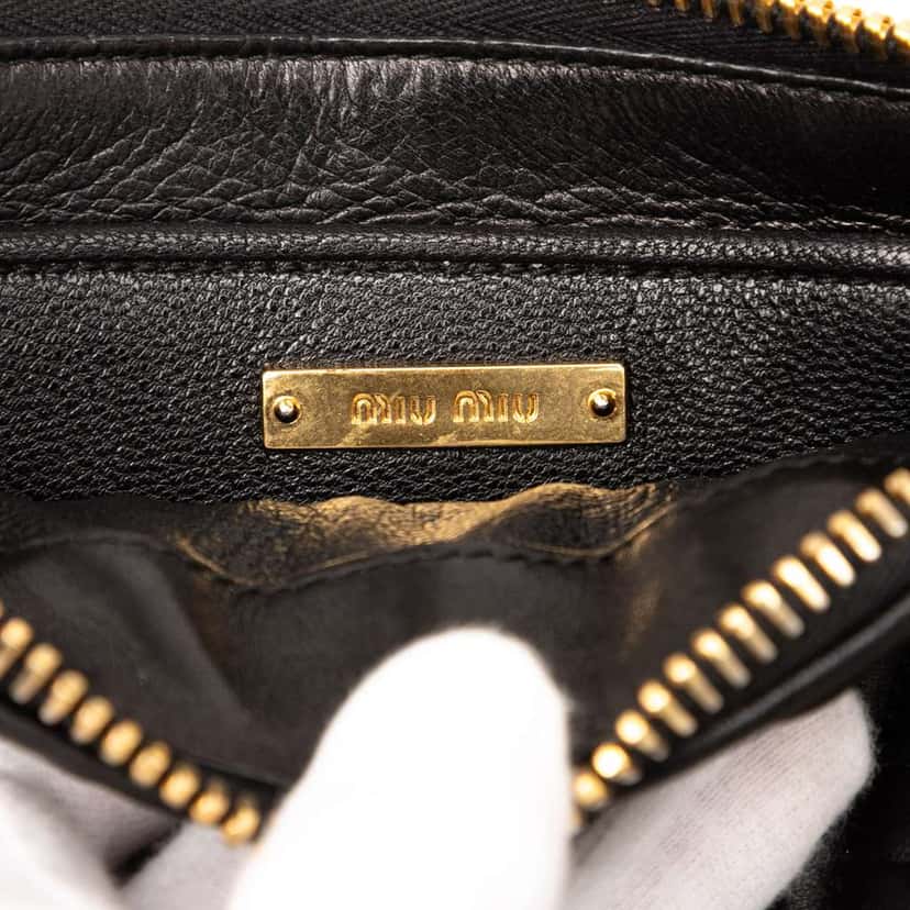 Miu Miu Matelasse Leather Satchel Black Leather Good condition - Box View