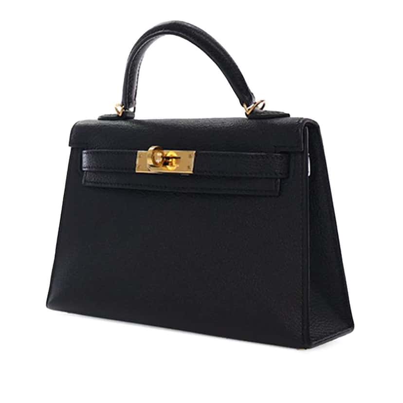 Hermès Mini Chevre Kelly II Sellier 20 Black Leather Good condition - Box View
