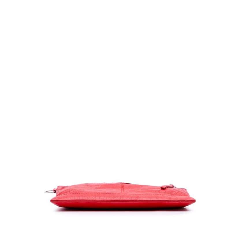 Balenciaga Lambskin Motocross Classic Clip M Clutch Red Leather Good condition - Inside View