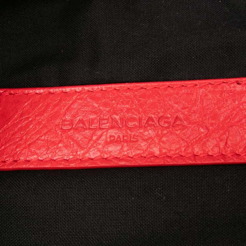 Balenciaga Lambskin Motocross Classic Clip M Clutch Red Leather Good condition - Box View