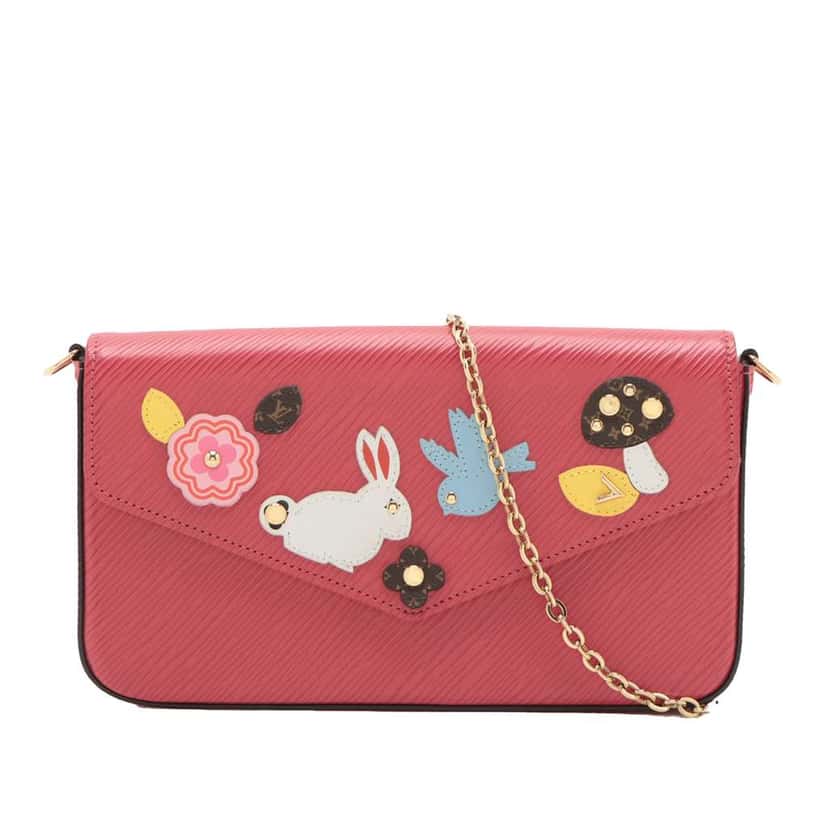 Louis Vuitton Epi Pochette Felicie Patchwork Pink Leather Good condition - Front View