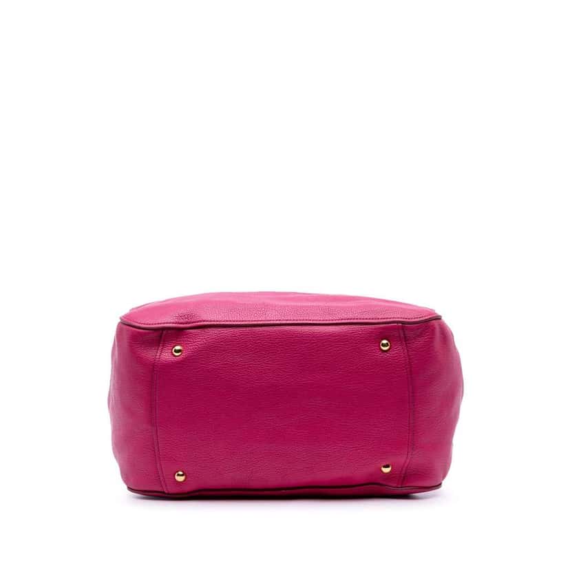 Miu Miu Goatskin Madras Leather Satchel Pink Leather Good condition - Inside View