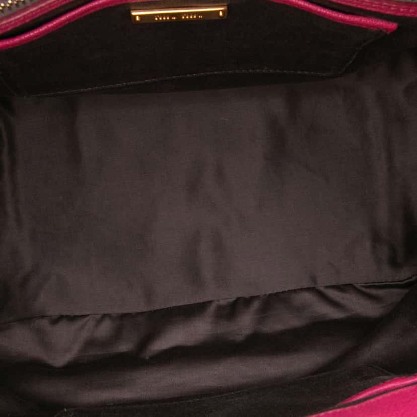 Miu Miu Goatskin Madras Leather Satchel Pink Leather Good condition - Model View