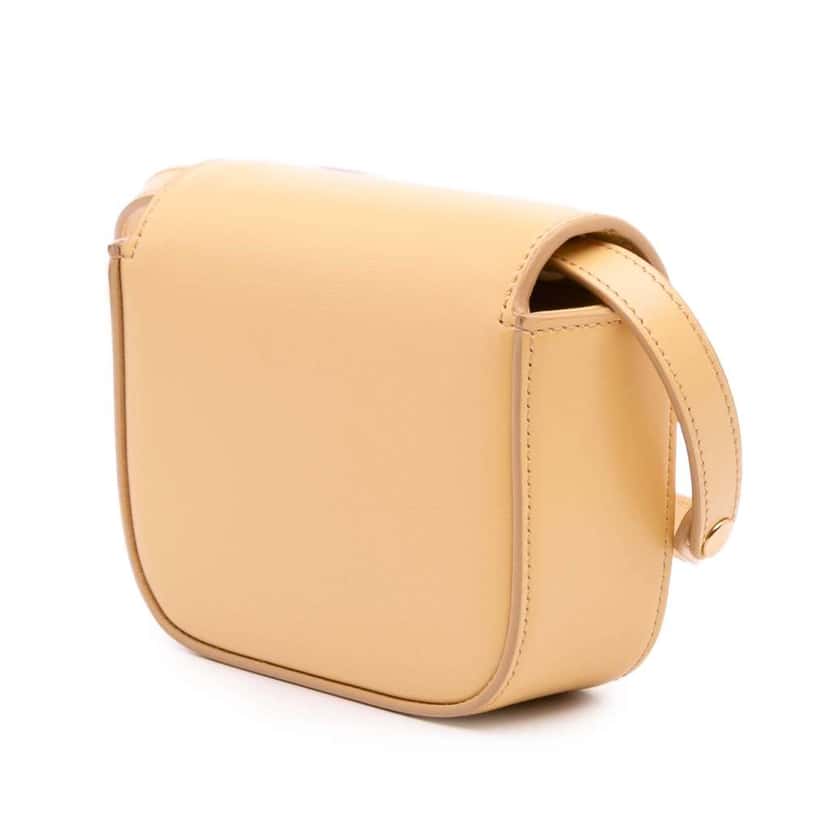 Celine Mini Shiny Calfskin Triomphe Crossbody Yellow Leather Good condition - Back View