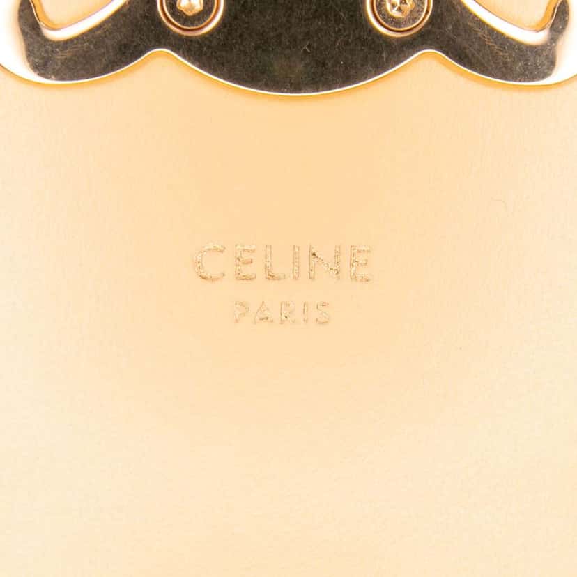 Celine Mini Shiny Calfskin Triomphe Crossbody Yellow Leather Good condition - Box View