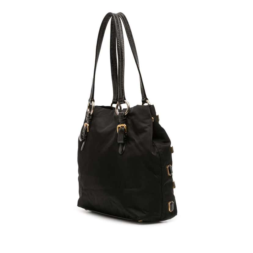 Prada Tessuto Pietre Jeweled Tote Black Good condition - Back View