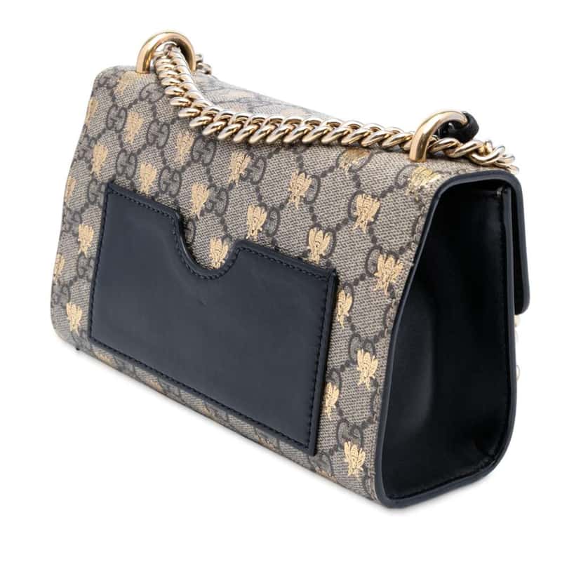 Gucci Small GG Supreme Bee Padlock Crossbody Brown Canvas Good condition - Back View