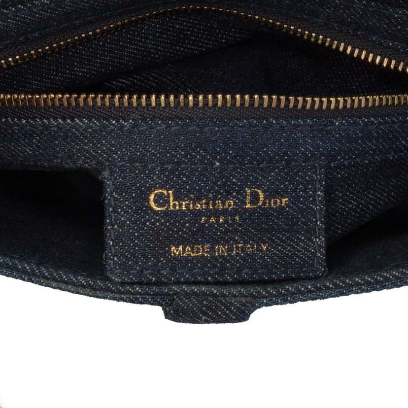 Dior Denim Tie Dye Saddle Bag Blue Denim Good condition - Box View