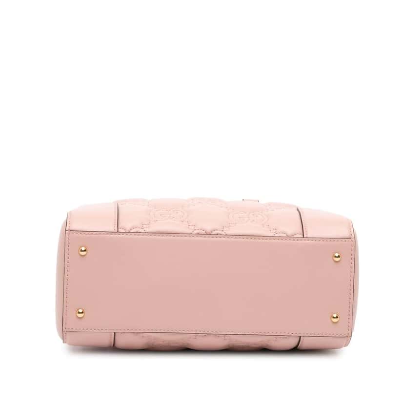 Gucci Mini GG Matelasse Leather Top Handle Bag Pink Leather Very good condition - Inside View