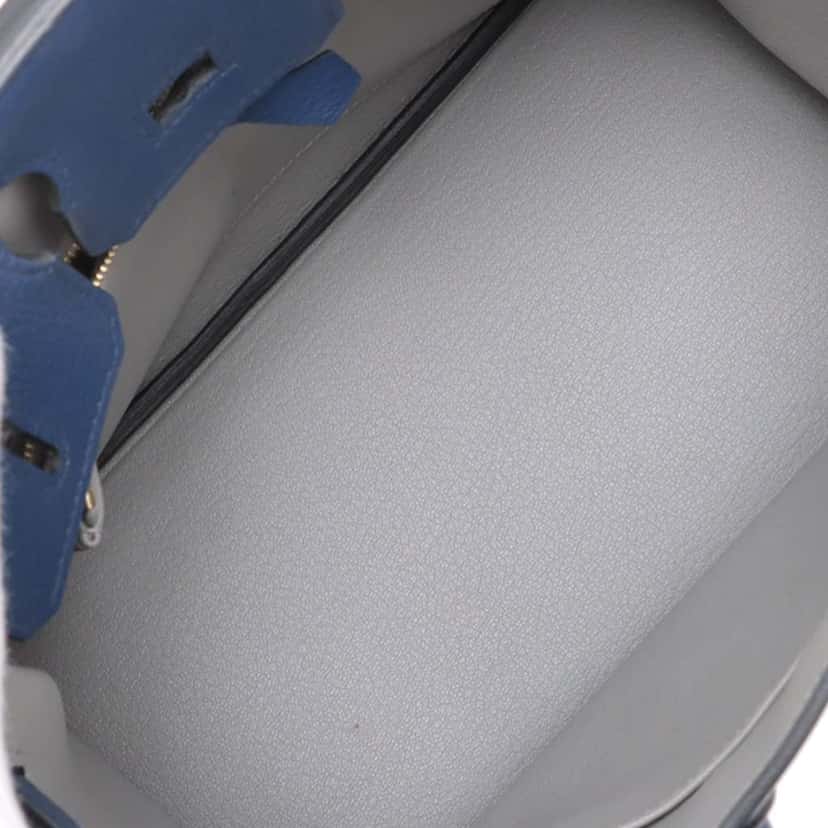 Hermès Clemence Birkin Verso Retourne 25 Blue Leather Good condition - Inside View