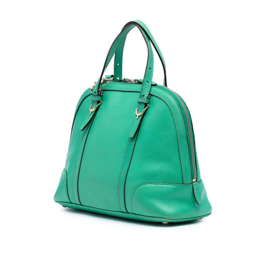 Gucci Small Leather Nice Dome Satchel Green Leather Very good condition - Back View