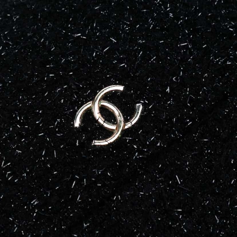 Chanel CC Tweed Chain Around Tablet Holder Crossbody Black Tweed Very good condition - Box View