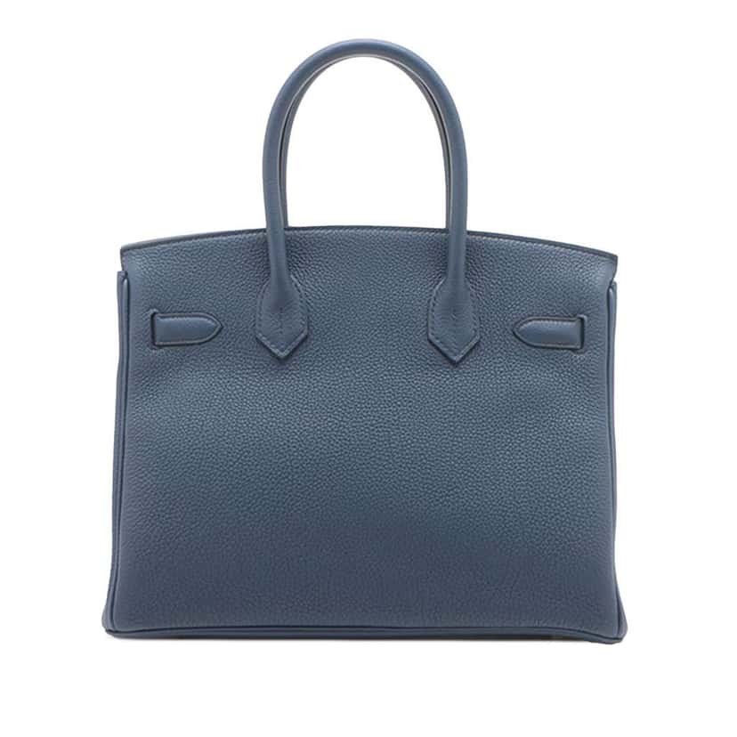 Hermès Togo Birkin Retourne 30 Blue Leather Good condition - Back View