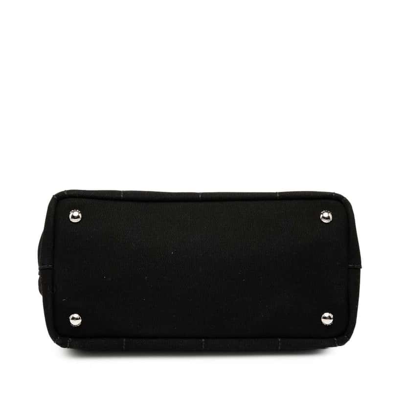 Prada Canvas Wood Handle Canapa Logo Satchel Black Canvas Good condition - Inside View