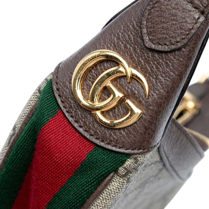 Gucci Mini GG Supreme Web Ophidia Shoulder Bag Brown Canvas Good condition - Box View