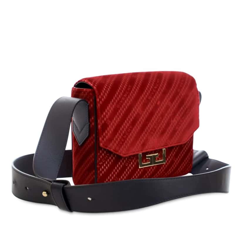Givenchy Mini Velvet Diagonal Eden Flap Red Velvet Good condition - Back View
