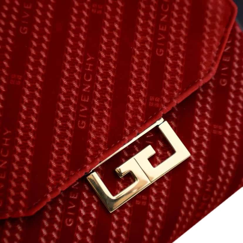 Givenchy Mini Velvet Diagonal Eden Flap Red Velvet Good condition - Box View