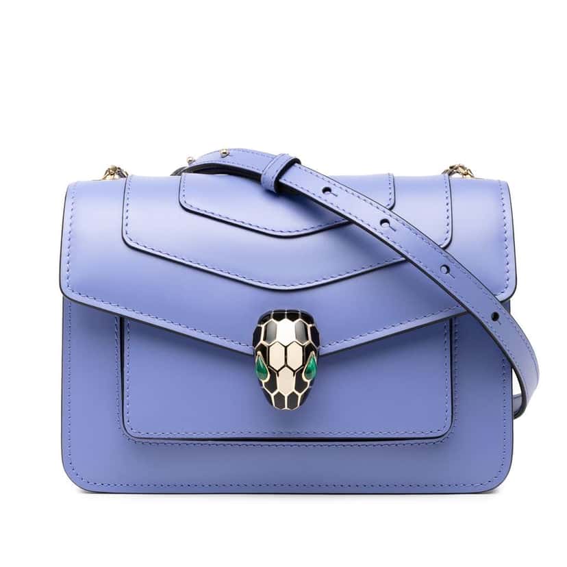 Bvlgari Calfskin Serpenti Forever Crossbody Purple Leather Good condition - Front View