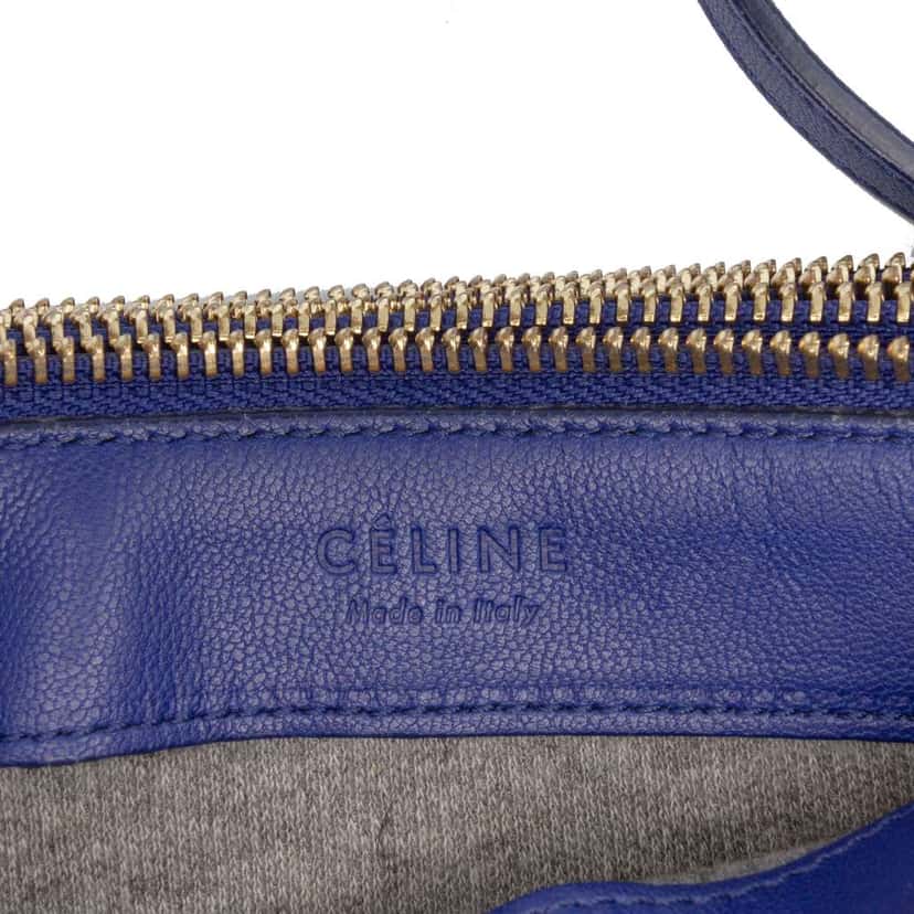 Celine Small Lambskin Trio Crossbody Blue Leather Good condition - Box View