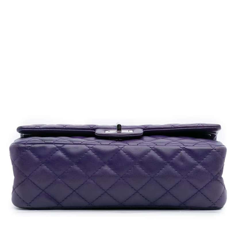 Chanel Quilted Lambskin Reissue 2.55 Double Flap 225 Purple Leather Fair condition - Inside View
