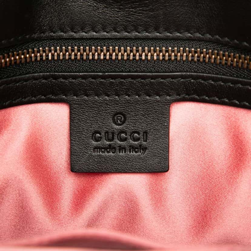 Gucci Medium GG Marmont Matelasse Leather Chain Shoulder Bag Black Leather Good condition - Box View