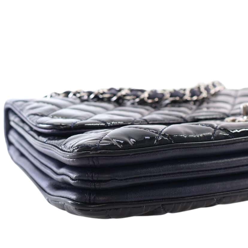 Chanel Jumbo Quilted Patent 3 Compartment Flap Blue Leather Good condition - Box View