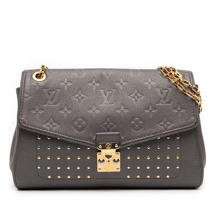 Louis Vuitton Monogram Empreinte Studded Saint Germain PM Grey Leather Good condition - Front View