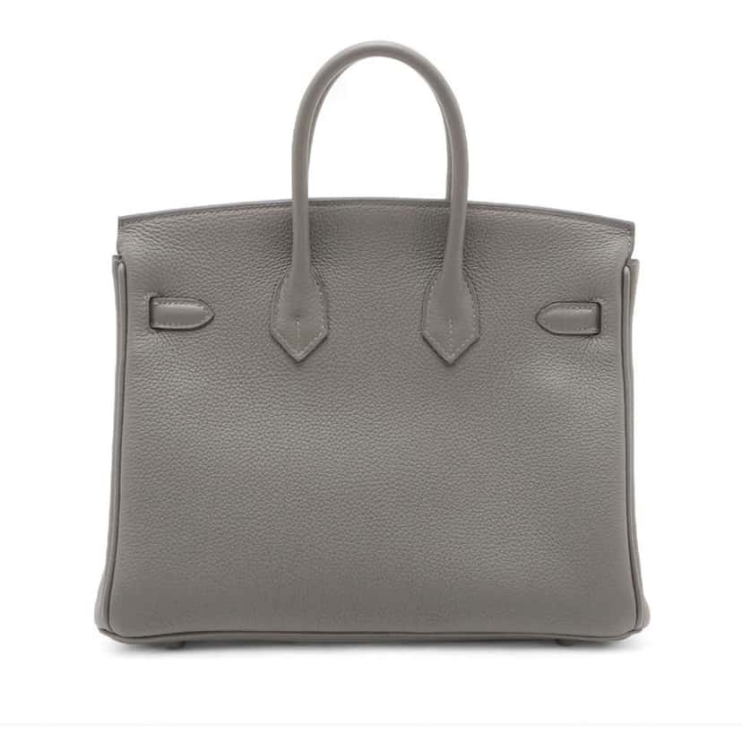 Hermès Togo Birkin Retourne 25 Grey Leather Good condition - Back View