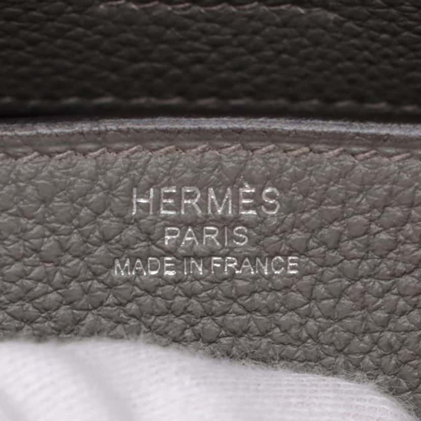 Hermès Togo Birkin Retourne 25 Grey Leather Good condition - Inside View