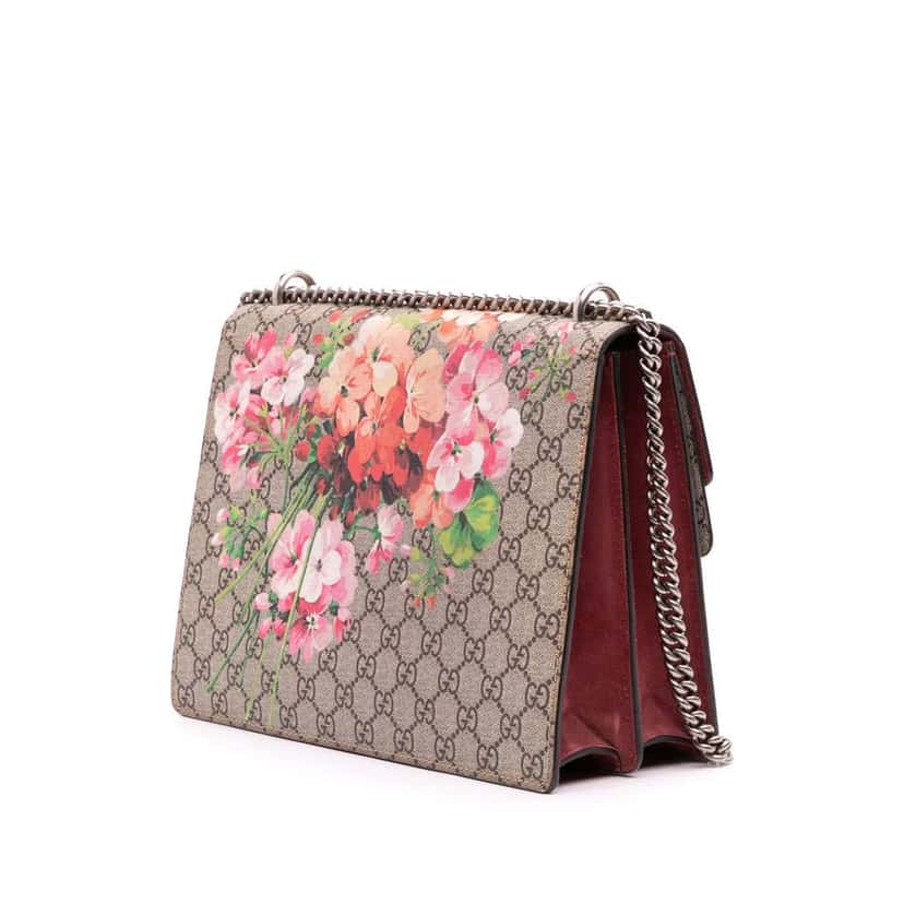 Gucci Medium GG Supreme Blooms Dionysus Shoulder Bag Brown Canvas Very good condition - Back View
