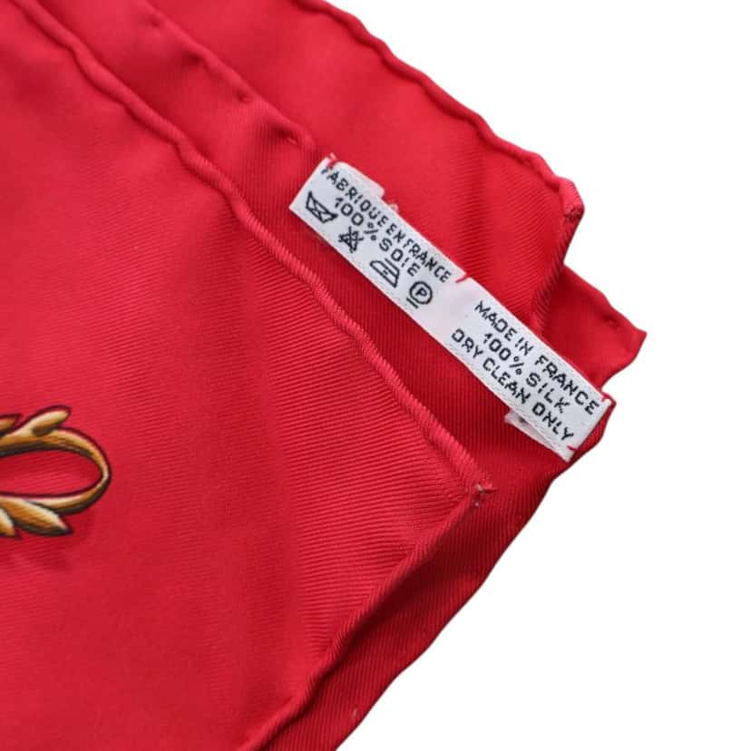 Hermès Astrologie Dies et Hore Silk Scarf 90 Red Silk Good condition - Box View