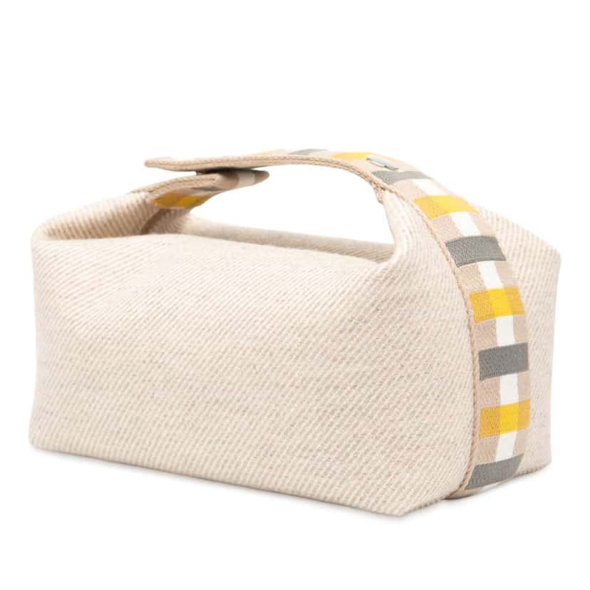 Hermès Small Wool Bride A Brac Au Carre Case Brown Wool Good condition - Back View