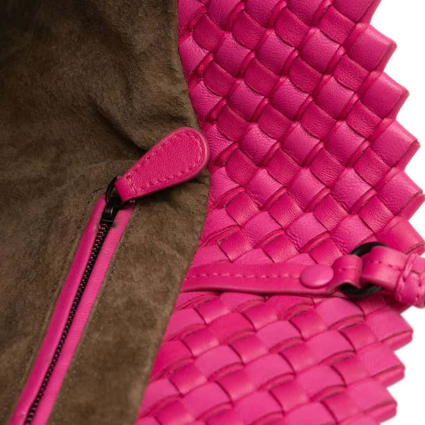 Bottega Veneta Intrecciato Trimmed Bicolor Nappa Tote Brown Leather Very good condition - Box View