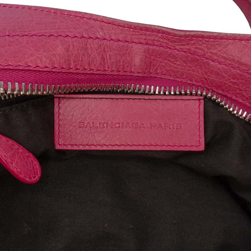 Balenciaga Lambskin Motocross Giant Brogues Part Time Satchel Pink Leather Good condition - Box View
